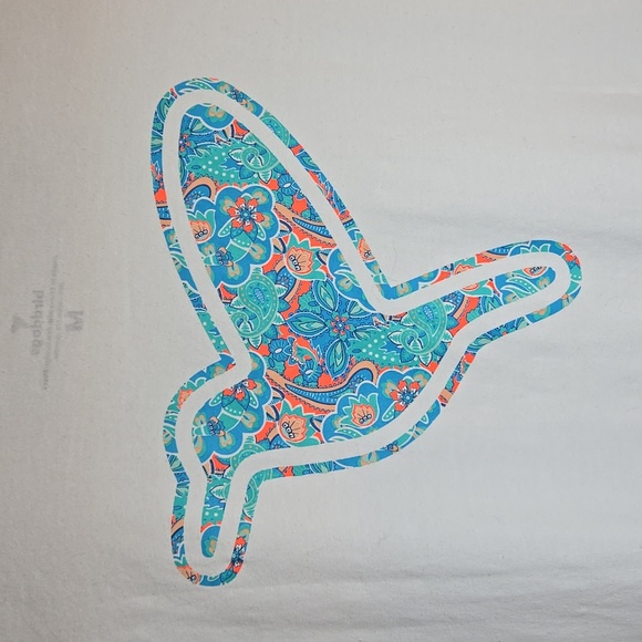 Birddogs Cotton Soft Shortsleeve White T-Shirt with Logo Paisley Bird NWOT - Picture 2 of 6